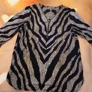 JM collection women’s animal print Blouse. Size medium